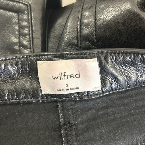 Aritzia Wilfred Melina Black Faux Leather Super High Rise Straight Leg Pants - Picture 5 of 7